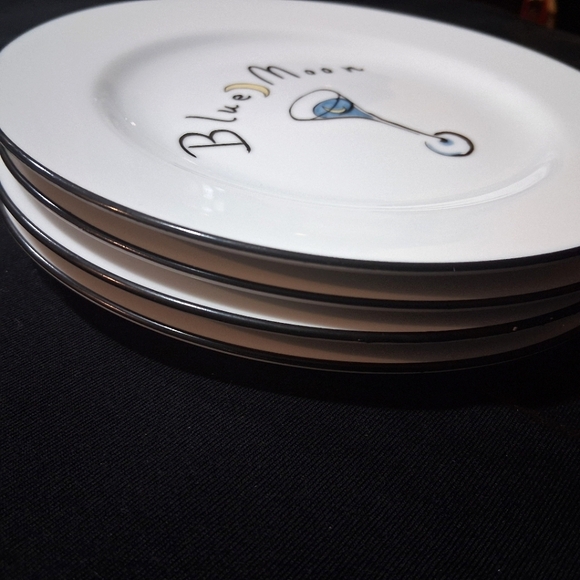 Pottery Barn Martini Plates Dishes Barware Set Of Four 7.5" Cocktail Snack - Picture 11 of 17